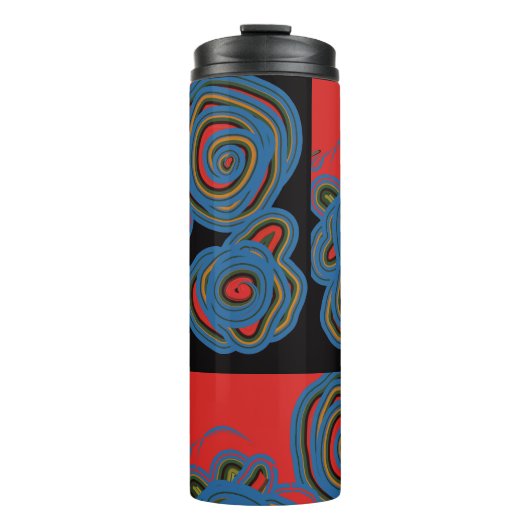 Mexicaans Amerikaans Floral Swirl Design Thermosbeker (Voorkant)