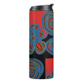 Mexicaans Amerikaans Floral Swirl Design Thermosbeker (Gedraaid links)