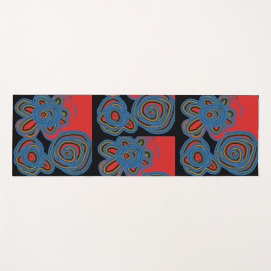 Mexicaans Amerikaans Floral Swirl Design Yogamat (Voorkant (horizontaal))