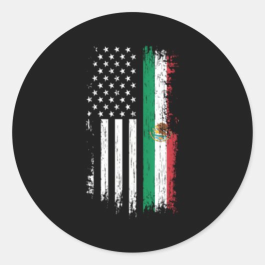 Mexicaans Amerikaans vlaggenschip Pride Mexico VS Ronde Sticker (Voorkant)