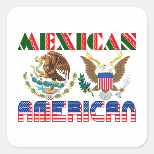 Mexicaans Amerikaanse Arenden Vierkante Sticker (Voorkant)