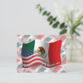 Mexicaans-Amerikaanse golfvlag Briefkaart (Staand voorkant)