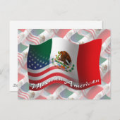 Mexicaans-Amerikaanse golfvlag Briefkaart (Voorkant / Achterkant)