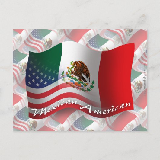 Mexicaans-Amerikaanse golfvlag Briefkaart (Voorkant)
