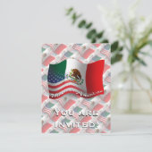 Mexicaans-Amerikaanse golfvlag Kaart (Staand voorkant)