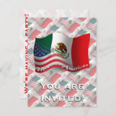 Mexicaans-Amerikaanse golfvlag Kaart (Voorkant / Achterkant)