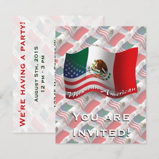 Mexicaans-Amerikaanse golfvlag Kaart (Voorkant / Achterkant)