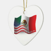Mexicaans-Amerikaanse golfvlag Keramisch Ornament (Links)