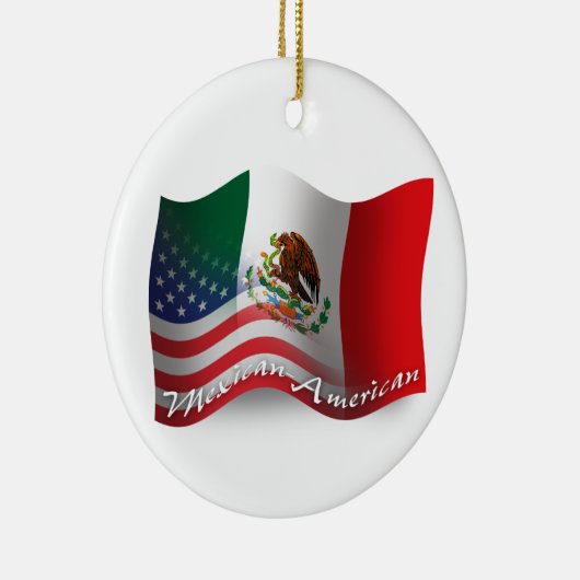 Mexicaans-Amerikaanse golfvlag Keramisch Ornament (Rechts)