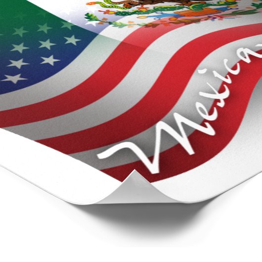 Mexicaans-Amerikaanse golfvlag Poster (Hoek)