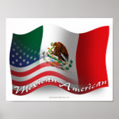 Mexicaans-Amerikaanse golfvlag Poster (Voorkant)