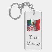 Mexicaans-Amerikaanse golfvlag Sleutelhanger (Voorkant Links)