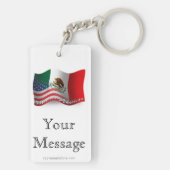Mexicaans-Amerikaanse golfvlag Sleutelhanger (achterkant)