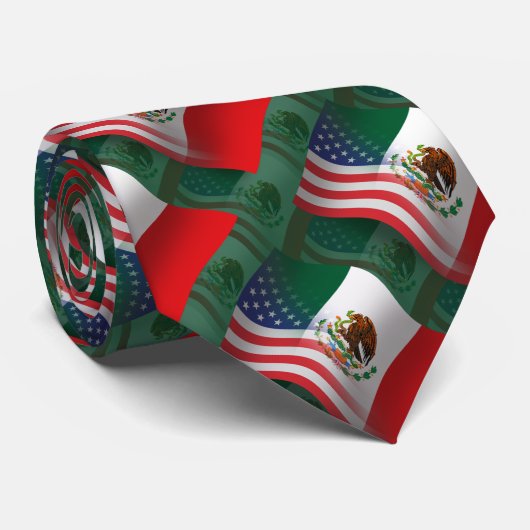 Mexicaans-Amerikaanse golfvlag Stropdas (Opgerold)