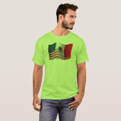 Mexicaans-Amerikaanse golfvlag T-shirt (Voorkant volledig)