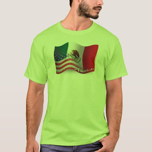 Mexicaans-Amerikaanse golfvlag T-shirt (Voorkant)