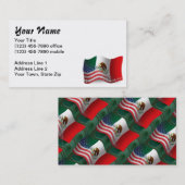 Mexicaans-Amerikaanse golfvlag Visitekaartje (Voorkant / Achterkant)