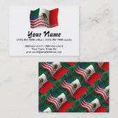Mexicaans-Amerikaanse golfvlag Visitekaartje (Voorkant / Achterkant)