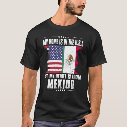Mexicaans Amerikaanse Patriottische Geteeld Trots T-shirt (Voorkant)