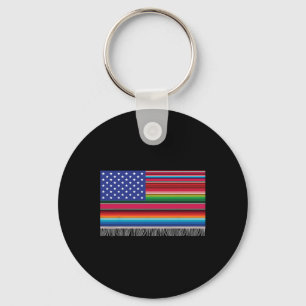 Mexicaans-Amerikaanse Usa Vlag Serape Cinco De May Sleutelhanger