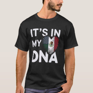 Mexicaans Amerikaanse Vingerafdruk Hart Vlag DNA E T-shirt