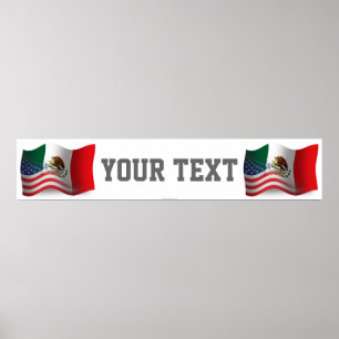 Mexicaans-Amerikaanse vlag-banner Poster