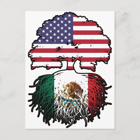 Mexicaans-Amerikaanse vlag Briefkaart (Voorkant)
