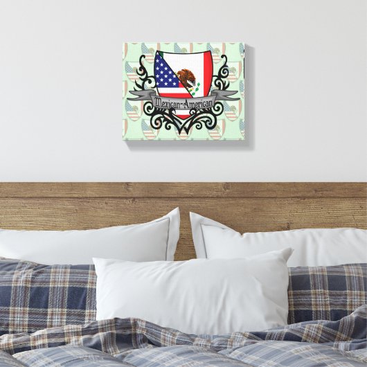 Mexicaans-Amerikaanse vlag Canvas Afdruk (Insitu (Slaapkamer))