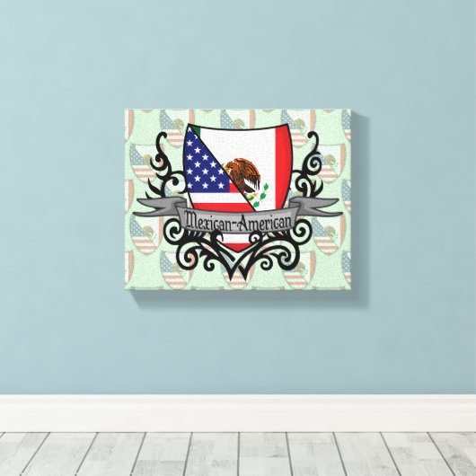 Mexicaans-Amerikaanse vlag Canvas Afdruk (Insitu (Houten vloer))