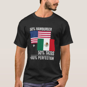 Mexicaans Amerikaanse Vlag Liefde Trots Half Mexic T-shirt