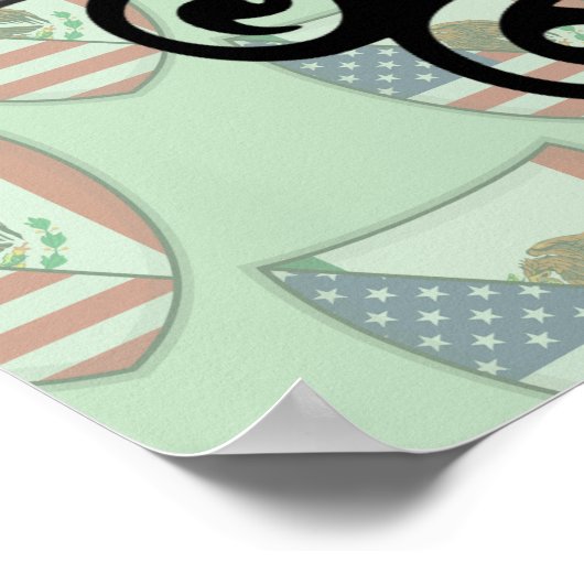 Mexicaans-Amerikaanse vlag Poster (Hoek)