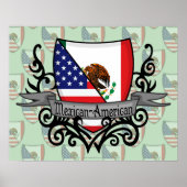 Mexicaans-Amerikaanse vlag Poster (Voorkant)
