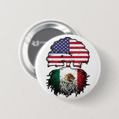 Mexicaans-Amerikaanse vlag Ronde Button 5,7 Cm (Voorkant /achterkant)