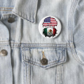 Mexicaans-Amerikaanse vlag Ronde Button 5,7 Cm (In situ)