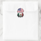 Mexicaans-Amerikaanse vlag Ronde Sticker (Tas)