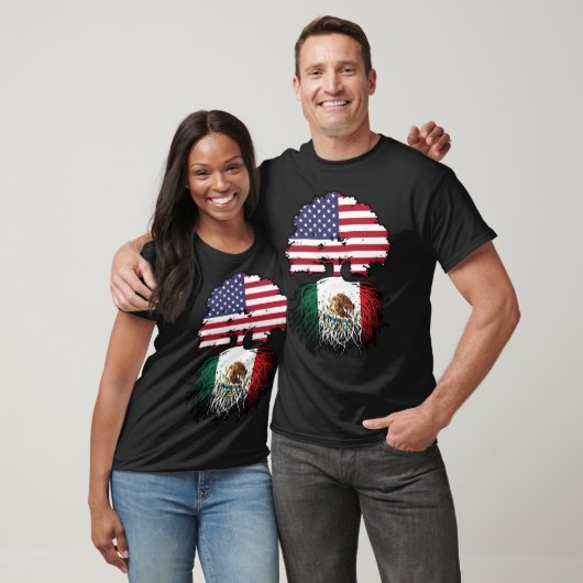 Mexicaans-Amerikaanse vlag T-shirt (Unisex)