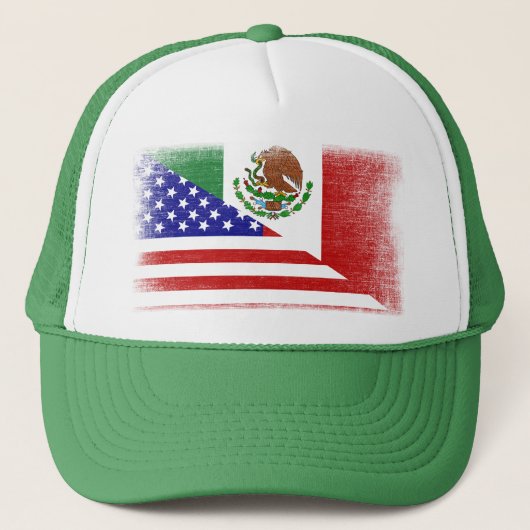 Mexicaans-Amerikaanse vlag Trucker Hat Pet (Voorkant)