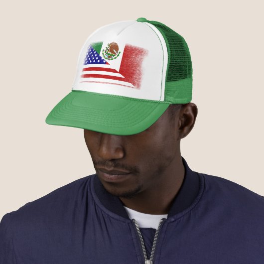  Mexicaans-Amerikaanse vlag Trucker Hat Trucker Pet (In situ)