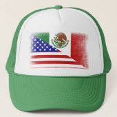  Mexicaans-Amerikaanse vlag Trucker Hat Trucker Pet (Voorkant)