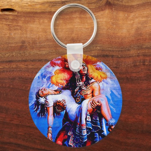 Mexicaans Aztec Legend Iztaccihuatl Popocatepetl Sleutelhanger (Voorkant)