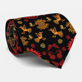 Mexicaans Azteek Patroon Print Stropdas (Opgerold)