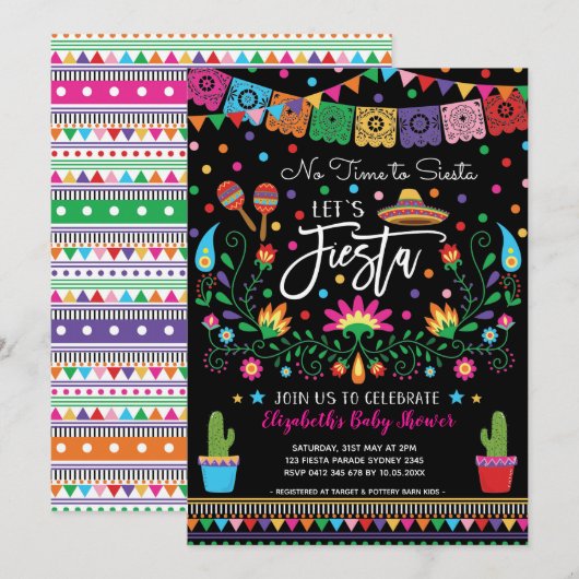 Mexicaans Baby shower Fiesta Cinco De Mayo Kaart (Voorkant / Achterkant)