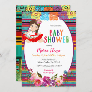 Mexicaans Baby shower Fiesta Girl Kaart