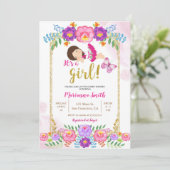 Mexicaans Baby shower Floral Butterfly Fiesta Kaart (Staand voorkant)