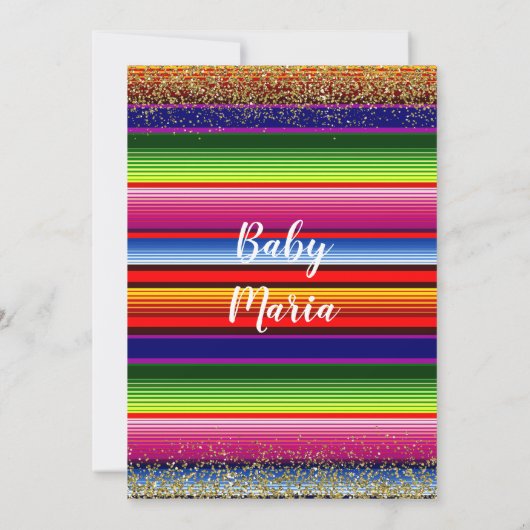 Mexicaans Baby shower Floral Butterfly Fiesta Kaart (Achterkant)