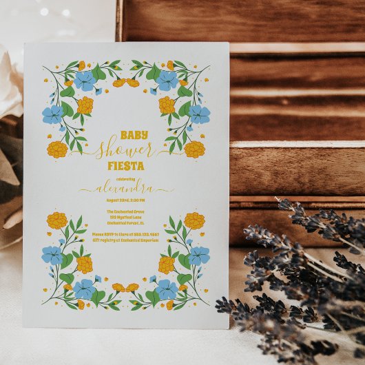 Mexicaans Baby shower Floral Fiesta Kaart