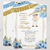 Mexicaans blauw en goudhandschrift Baptism en derd Kaart (Voorkant / Achterkant)