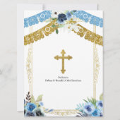 Mexicaans blauw en goudhandschrift Baptism en derd Kaart (Achterkant)