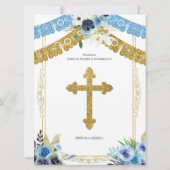 Mexicaans blauw en goudhandschrift en geboortedag kaart (Achterkant)