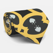 Mexicaans Blauw Geel Minimal Patroon Stropdas (Opgerold)